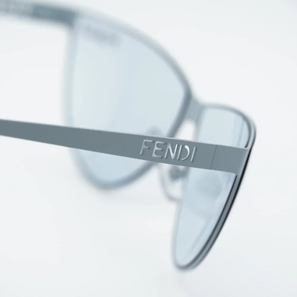 Fendi FE40138U 85V Sunglasses Blue Cat Eye Frame, Blue Lenses